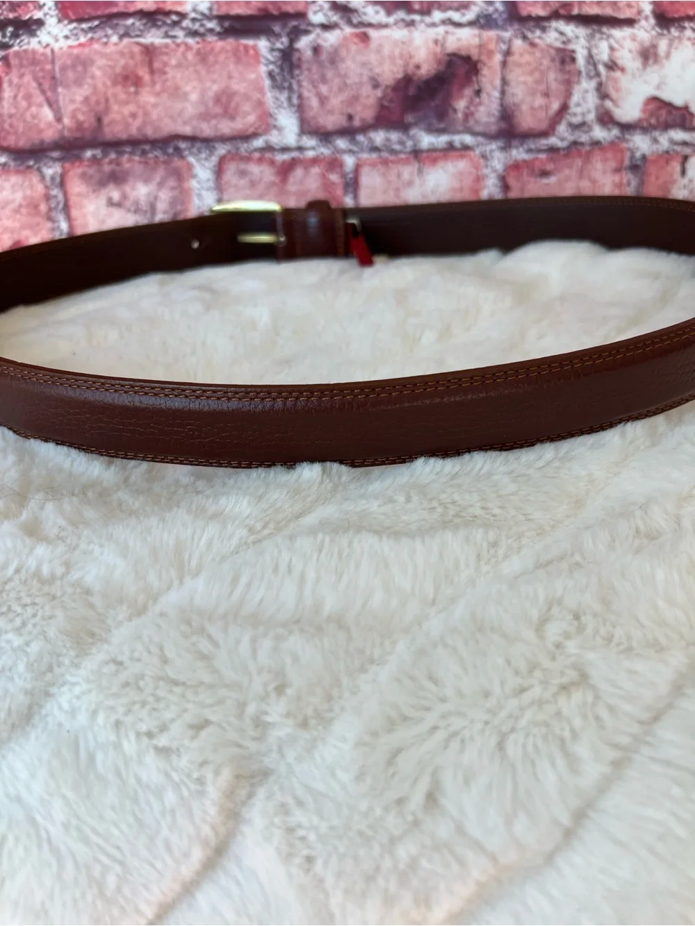 Cole Haan Men’s Brown Burgundy Leather Belt